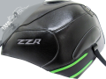 ZZR 1400 , 2012 - 2020 2017 black, matt black deco, pearly green stripes for METALLIC SPARK BLACK/GOLDEN BLAZED GREEN (H)