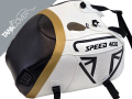 SPEED 400 , 2024 - 2026 2026 weiß & schwarz, Deko goldgelb & schwarz für PEARL METALLIC WHITE/PHANTOM BLACK (B)